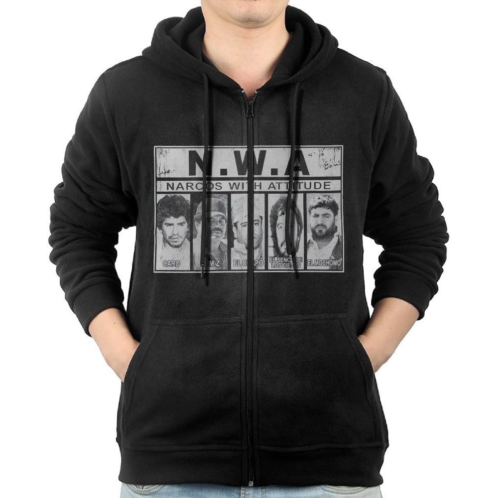 'Narcos With Attitude'  XL Hoodie Graphic Inspired by N.W.A and Pablo Escobar